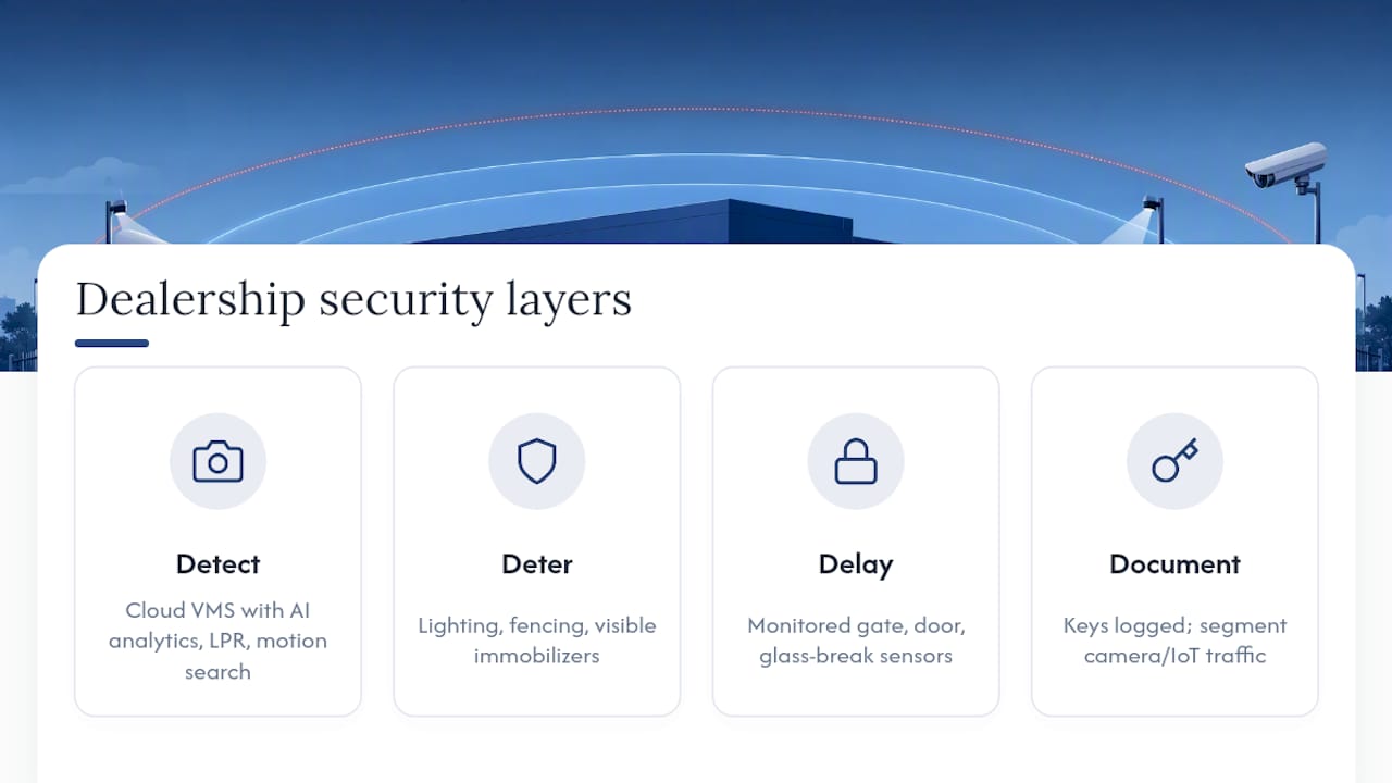 Diagram of dealership security system components