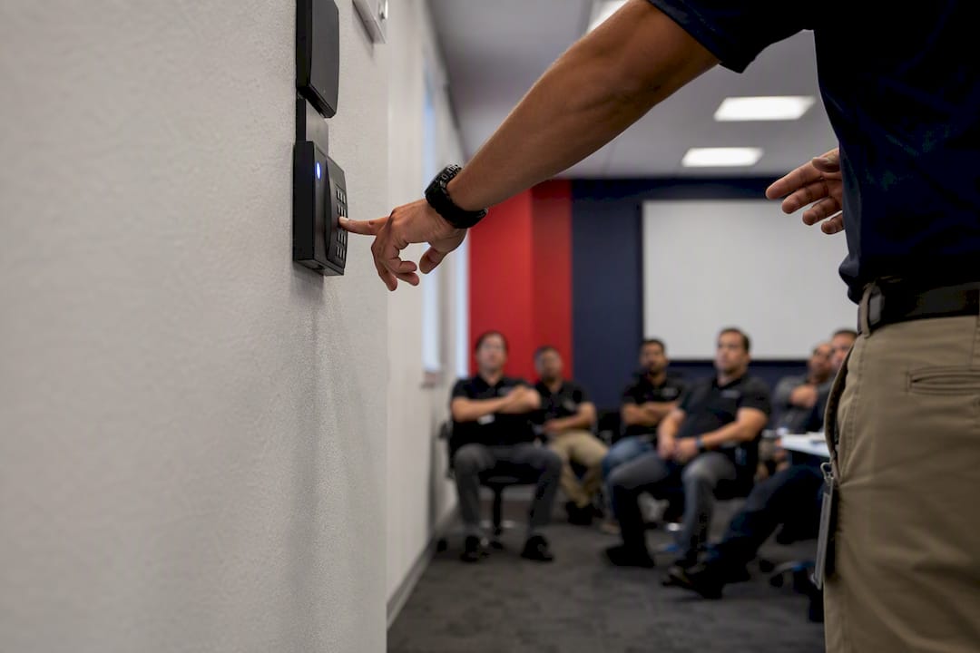Instructor demonstrating access control training