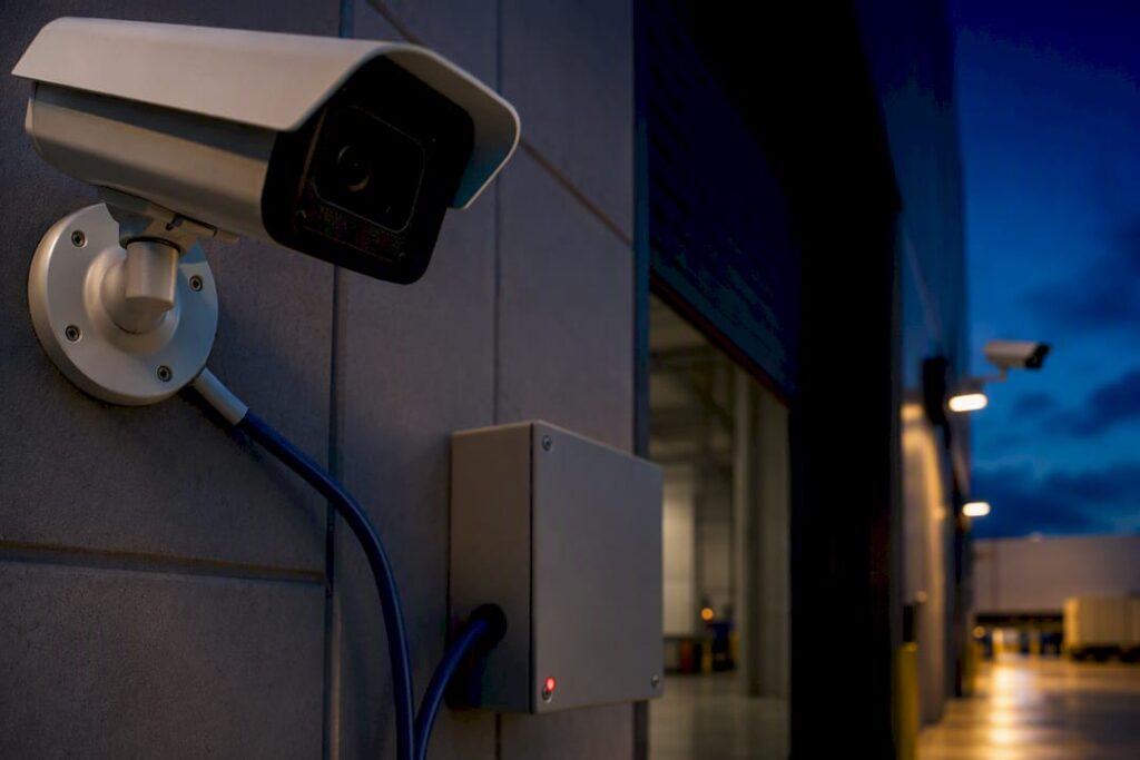 Facility security camera and network cabling