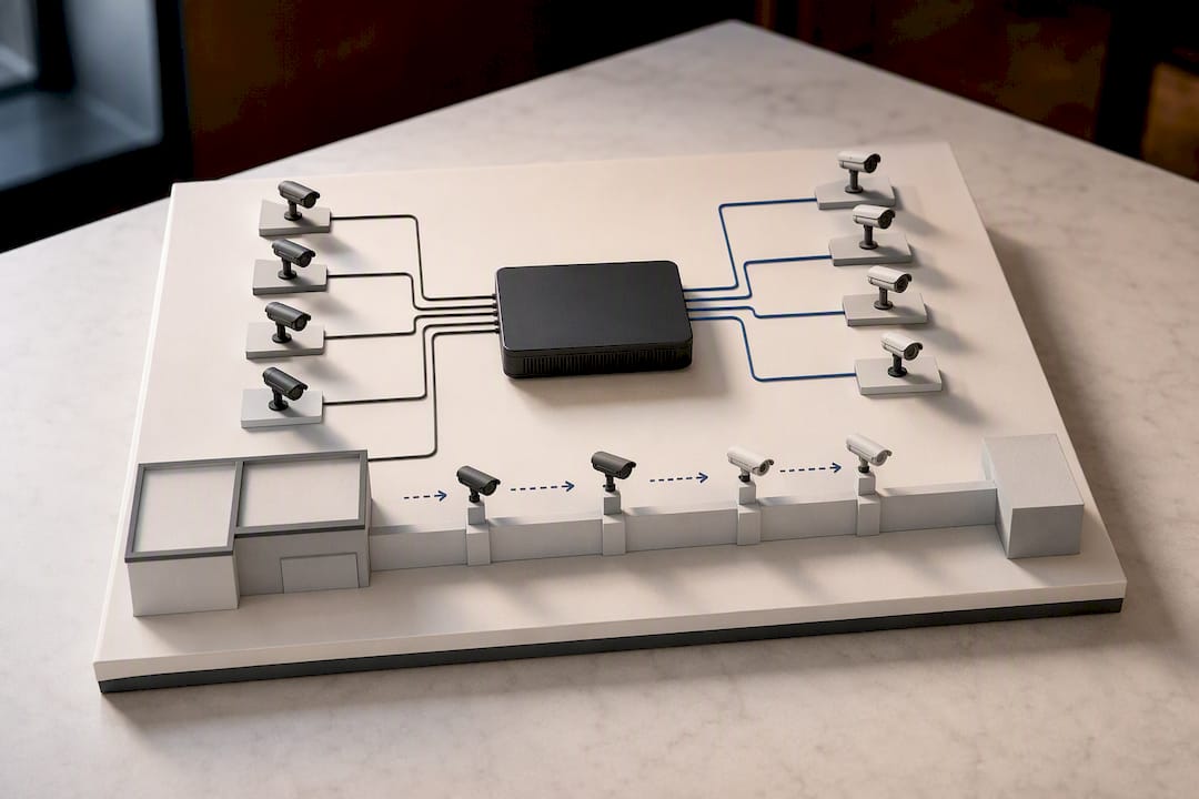 Hybrid recorder connecting analog and IP cameras
